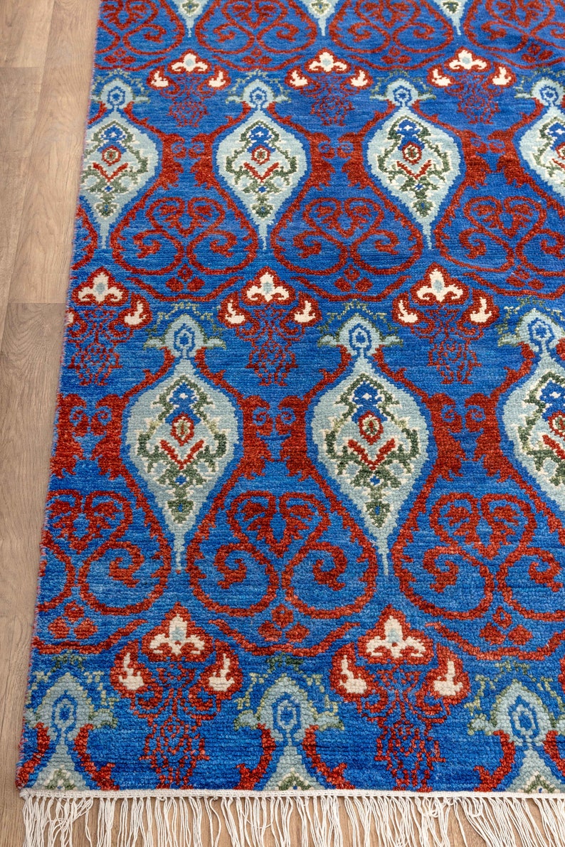 12x15 Oversize Large Rug Handmade Wool Blue Indian Rug 7990 Etsy