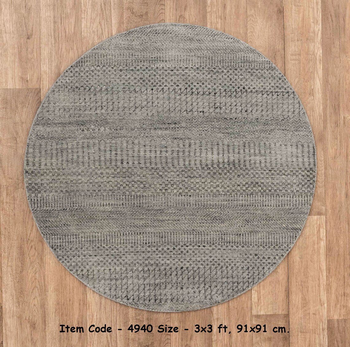 3x3 Round Area Rug Contemporary Style Handmade Wool Silk Soft Etsy