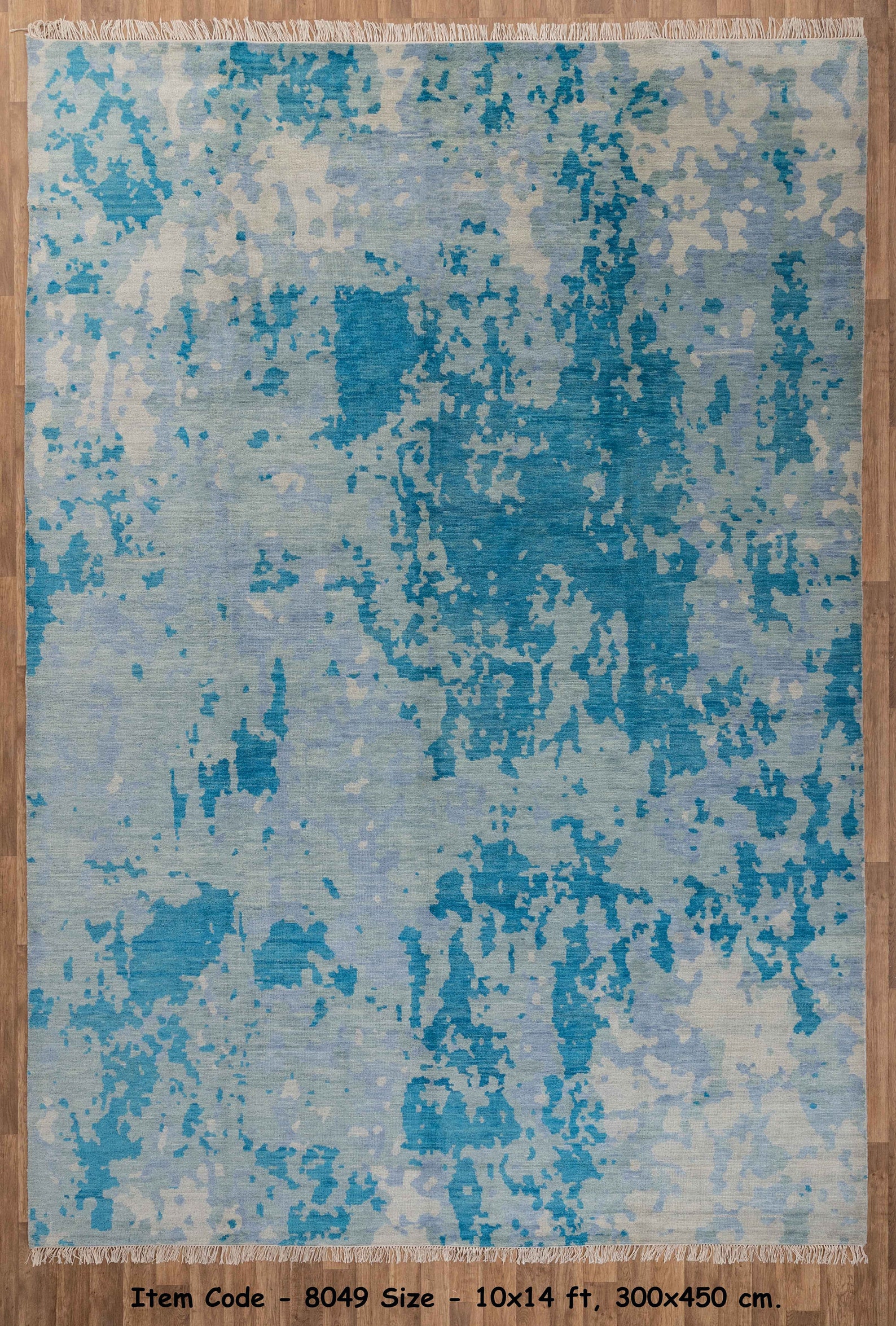 10x14 Area Rug Blue Modern Handmade Abstract Wool Area Rug Etsy