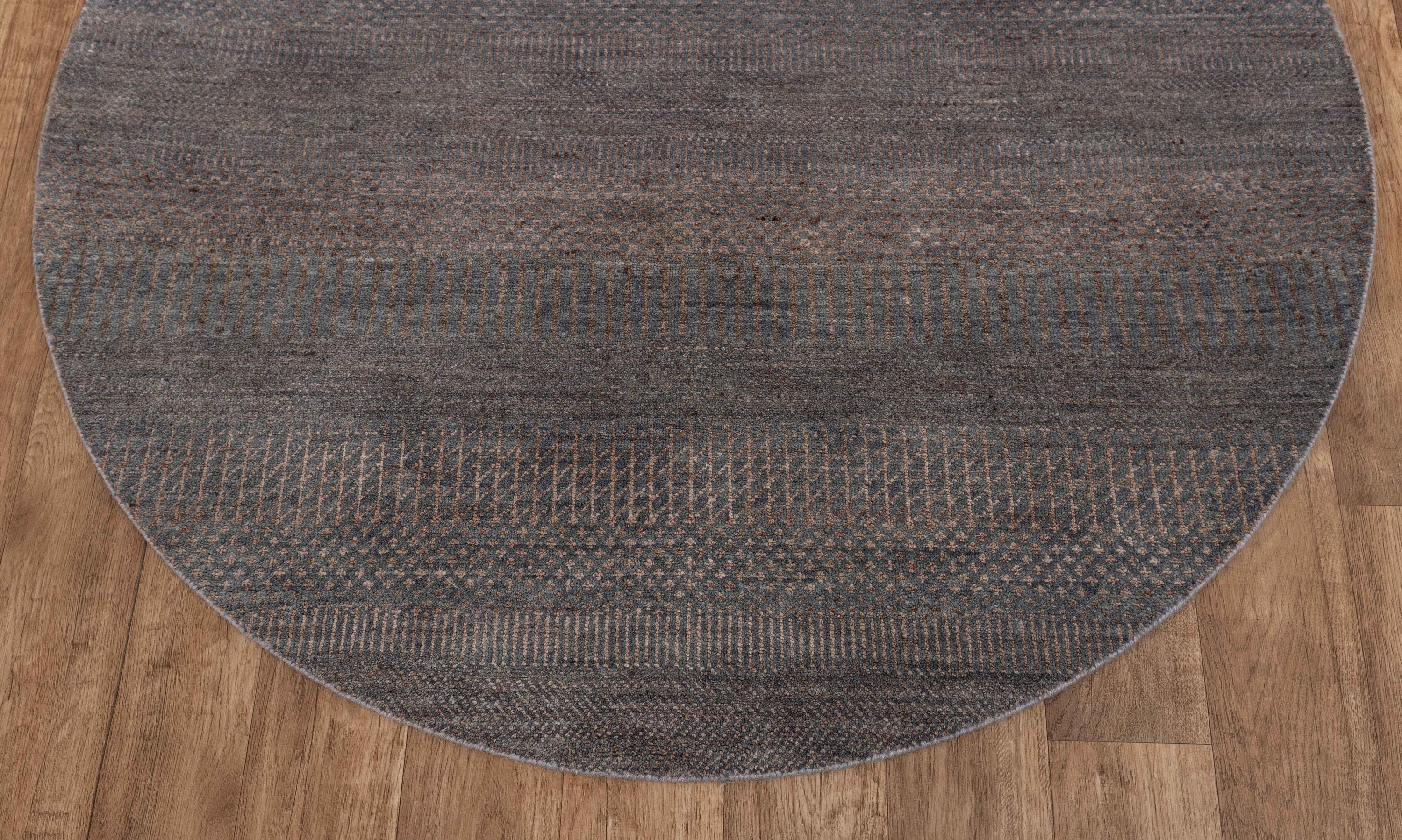4x4 / 120x120 Copper/ Grey Round Rug Wool & Silk Rug Etsy