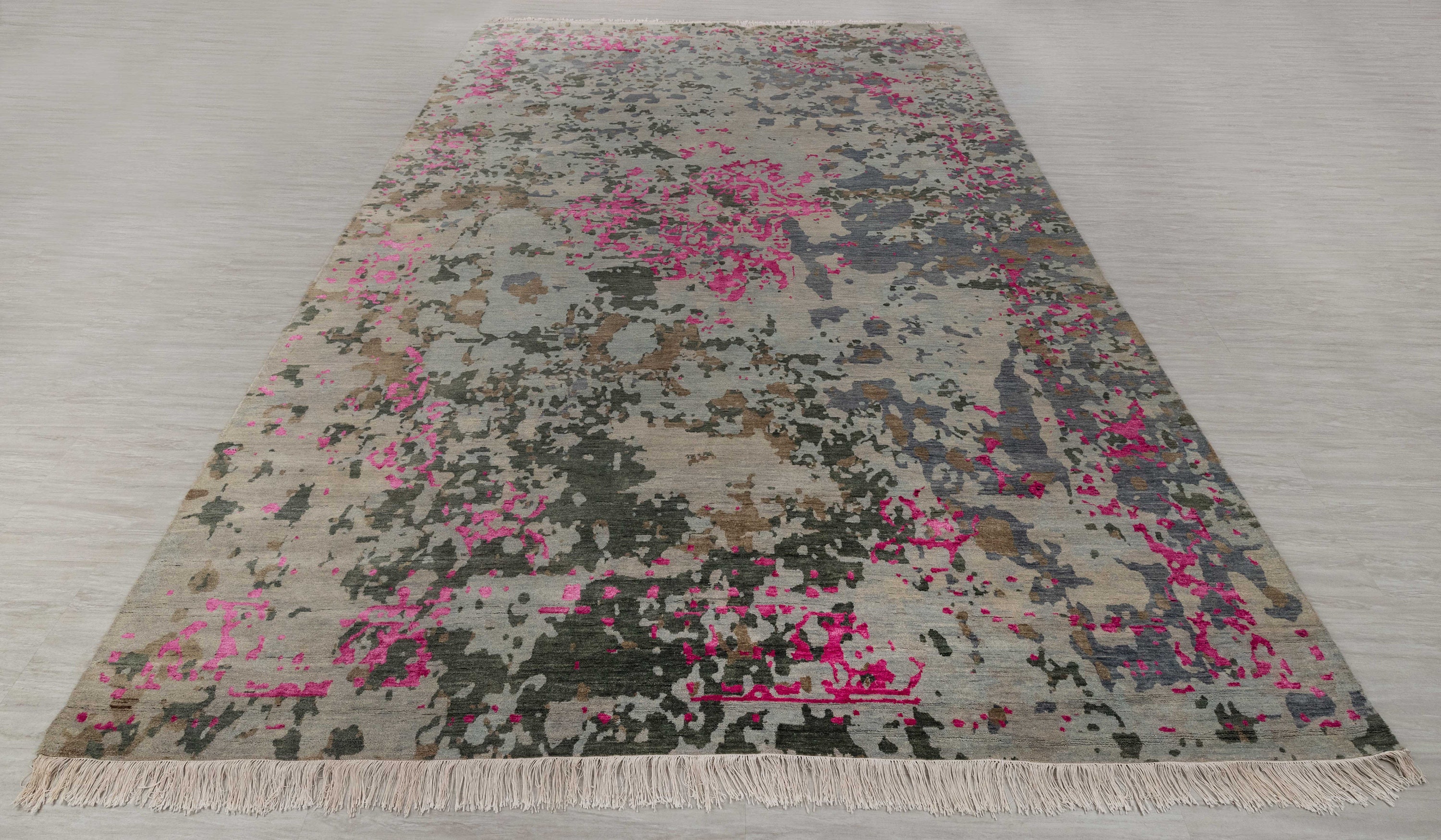 10x14 Area Rug Abstract Style Handmade Wool & Silk Rugs Etsy