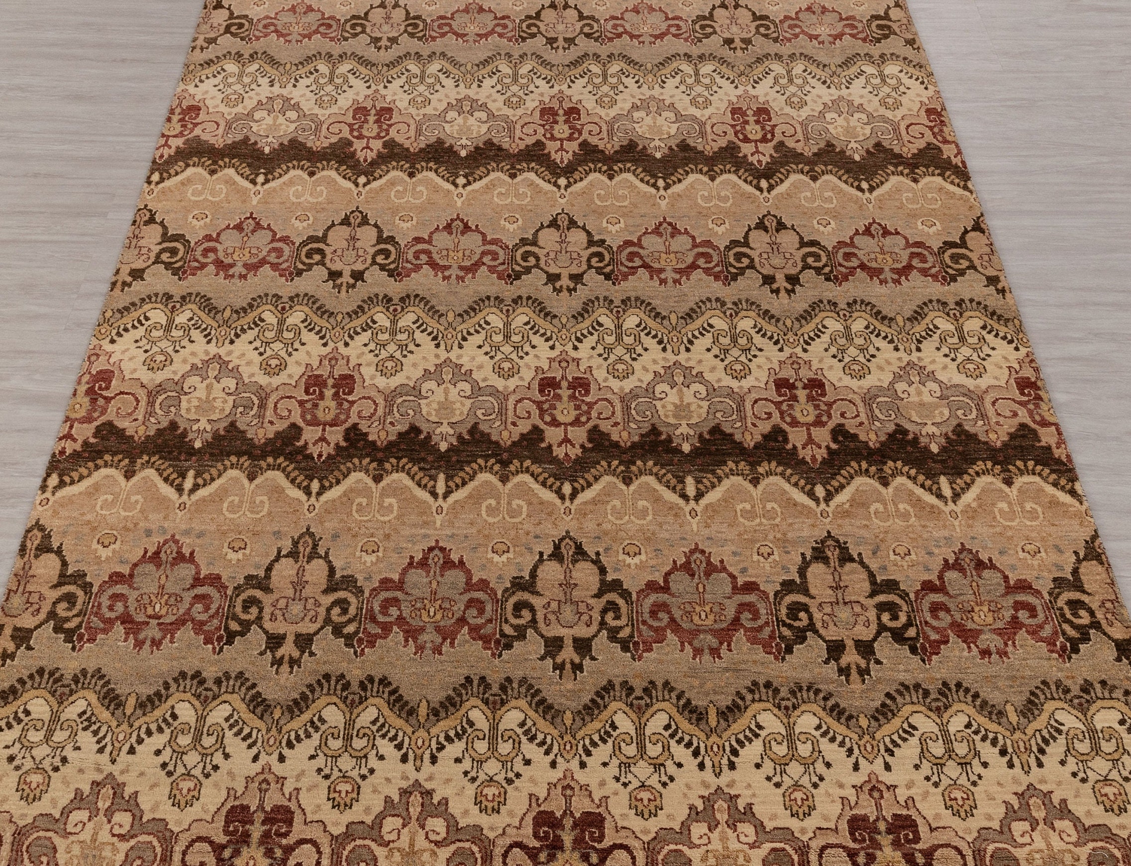 Dywan 6X9 żółty dywan w stylu Ikat, dekoracja domu | Dywan do salonu, ręcznie robiony dywan wełniany nr 2570 (180x275 cm)