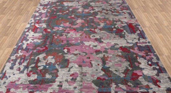 10x14  Rug  Colorful Modern Camouflage Pattern Design Rug Wool & Silk Rug #7985 (300x425 Cms.)