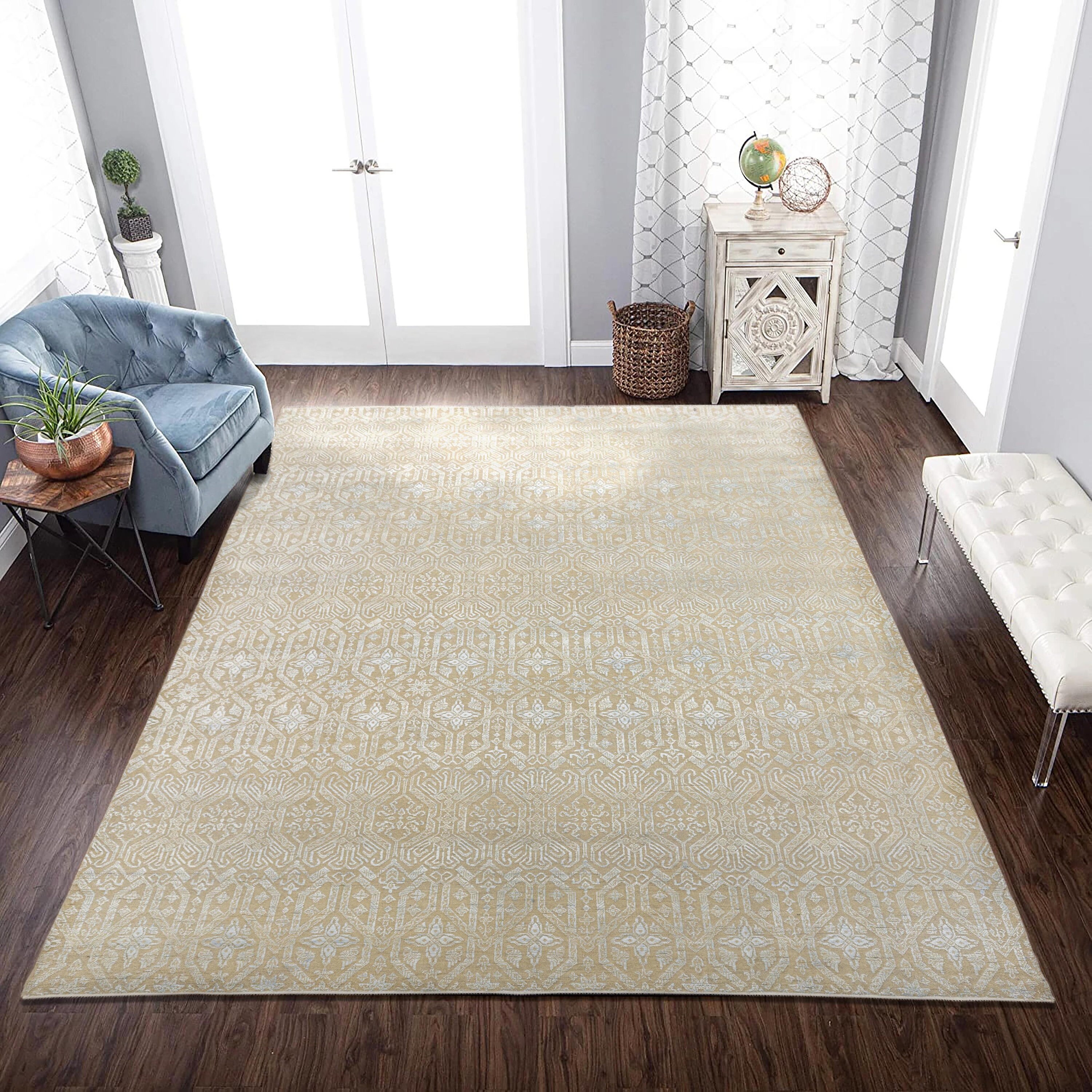 8X10 Rug Handmade Soft Wool Silk Rug 6923 242x300 Cms. Etsy