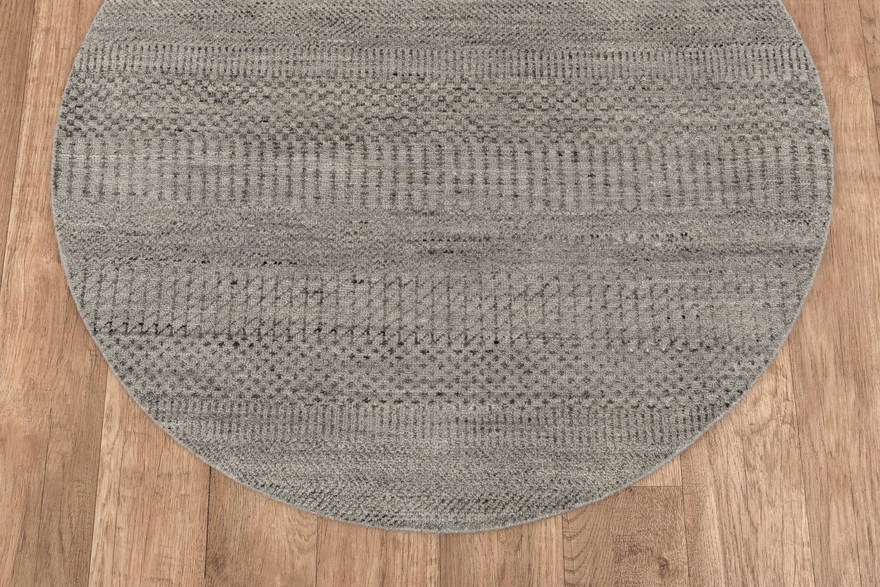 3x3 Round Area Rug Contemporary Style Handmade Wool Silk Soft Etsy