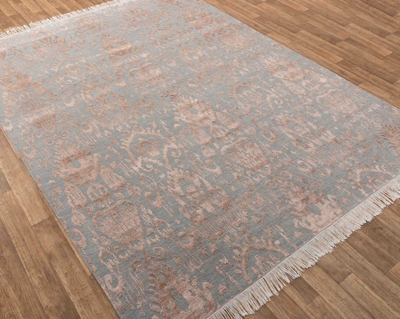 8X10 Rug  Grey Copper Modern Transitional Rug  Style Handmade Rug #2734 (242x300 Cms.)