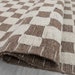 Ivory Brown Cheque Soft Wool Rug Moroccan Beni Ourain Hand Knotted Wool ...