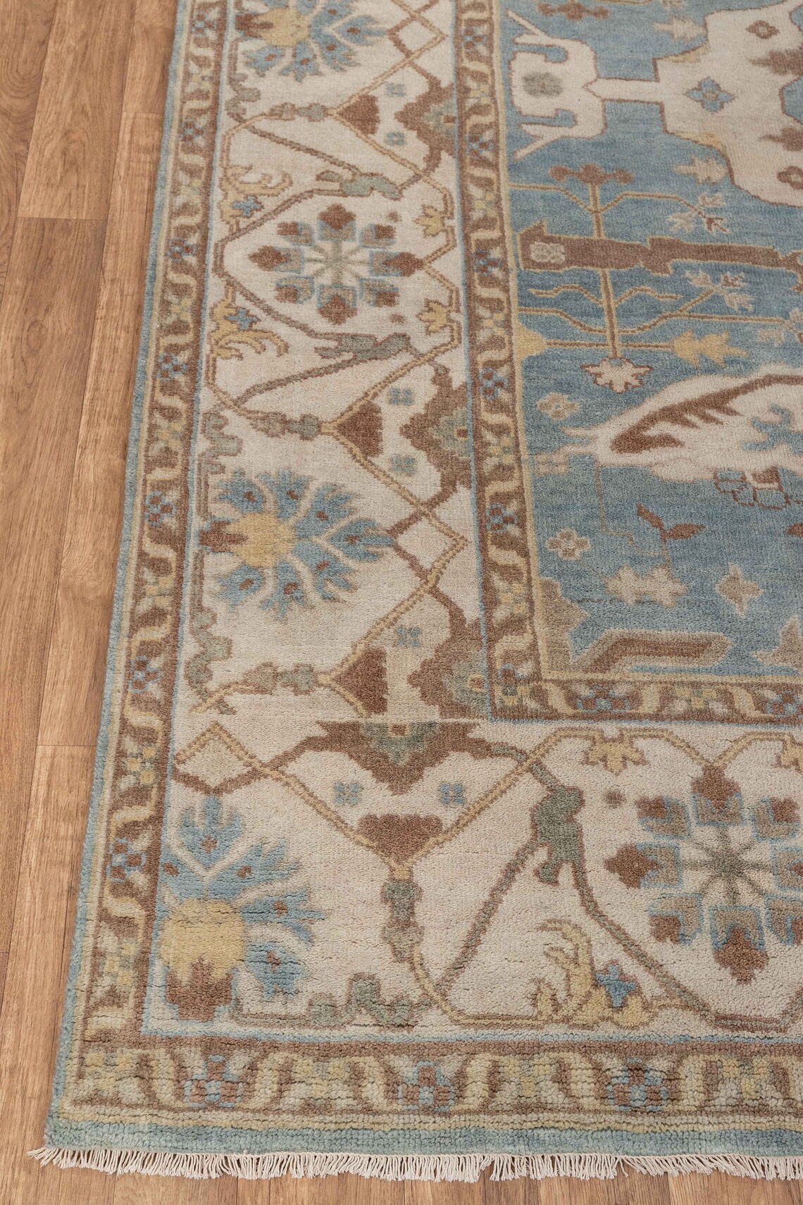 8x10 Fine Weave Wool Light Blue Oushak Hand Knotted Rug Etsy