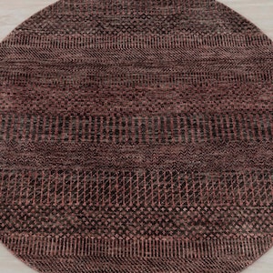 3x3 Savannah Round Area Rug Contemporary Style Handmade Wool Silk Soft Pile. #7095-B