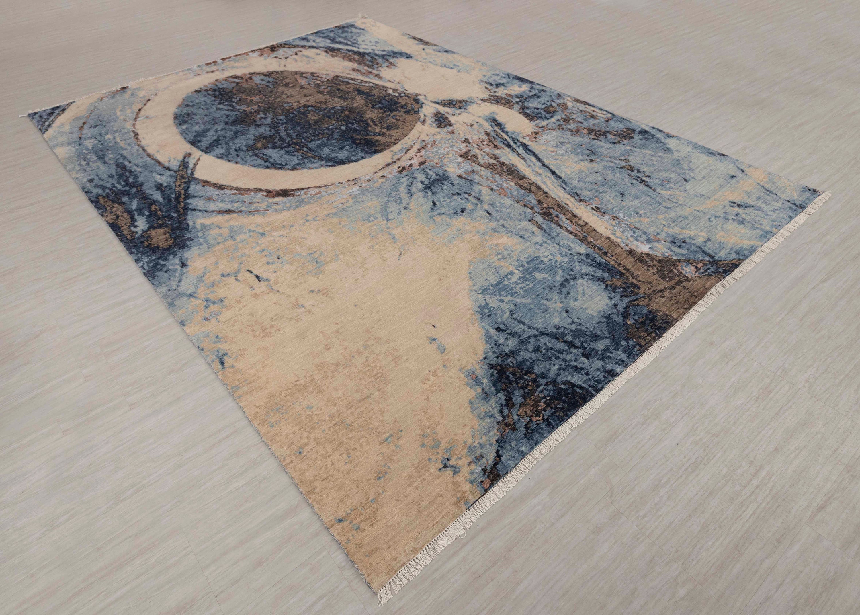 10x14 Area Rug Abstract Design Transitional Rug Wool Silk Etsy