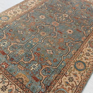 Light Blue Mahal High Quality Hand Knotted Wool Rug, Persian Mahal Rugs #Free Shipping #6211