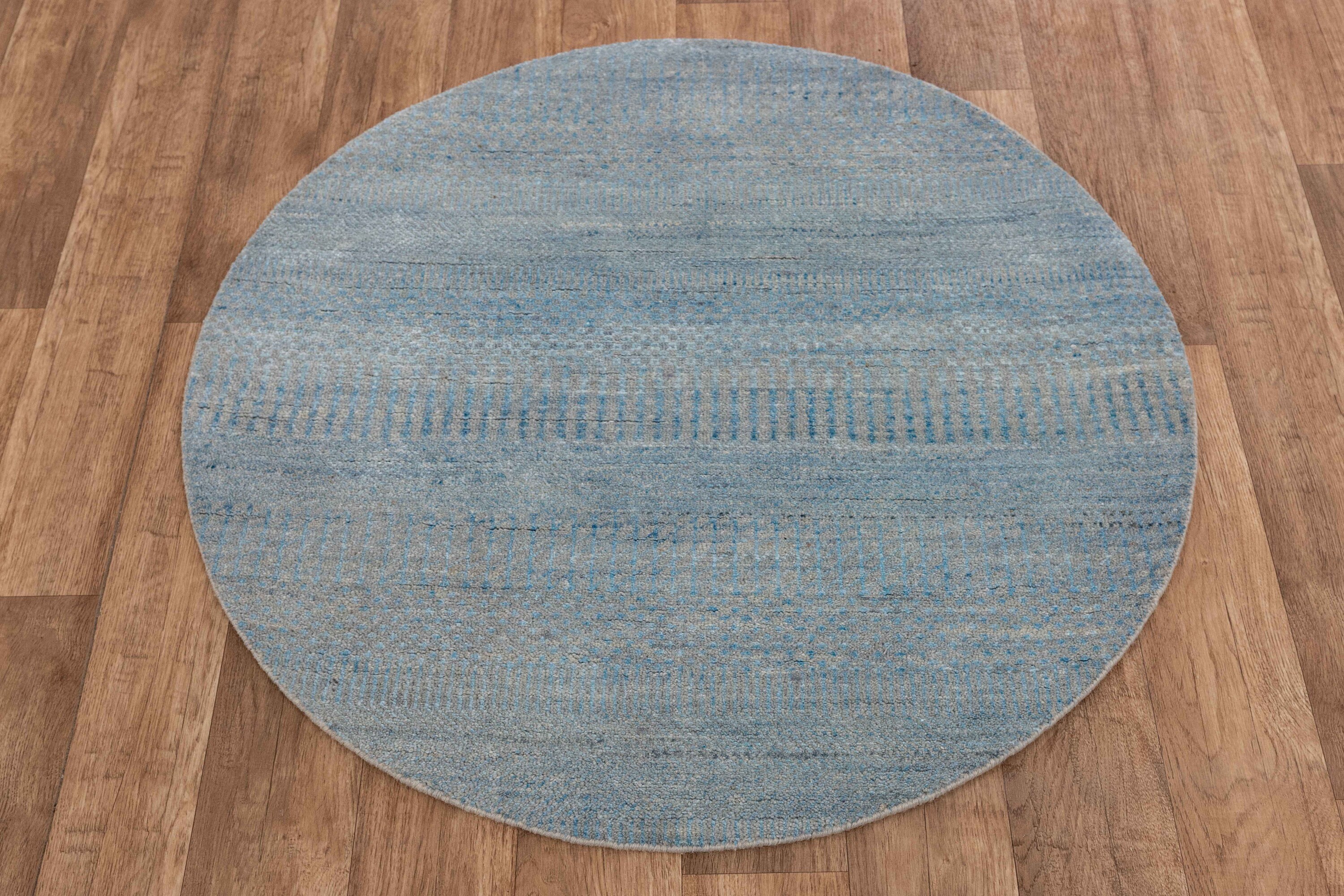 3x3 Round Area Rug Contemporary Style Handmade Wool Silk Soft Etsy