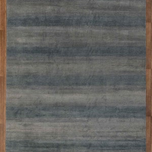 10x14 Area Savannah  Rug Blue Contemporary Handmade Modern Rug Wool & Silk Rugs #4642(300x450 cm.)