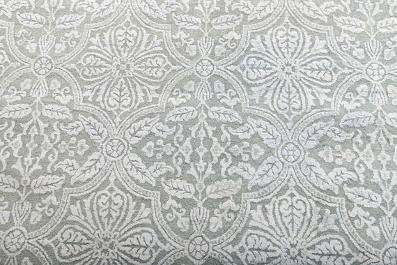 8x10 Rug Grey Silver  Design Rug Transitional Rug Wool & Silk Rug #7063  (242x300 Cms.)
