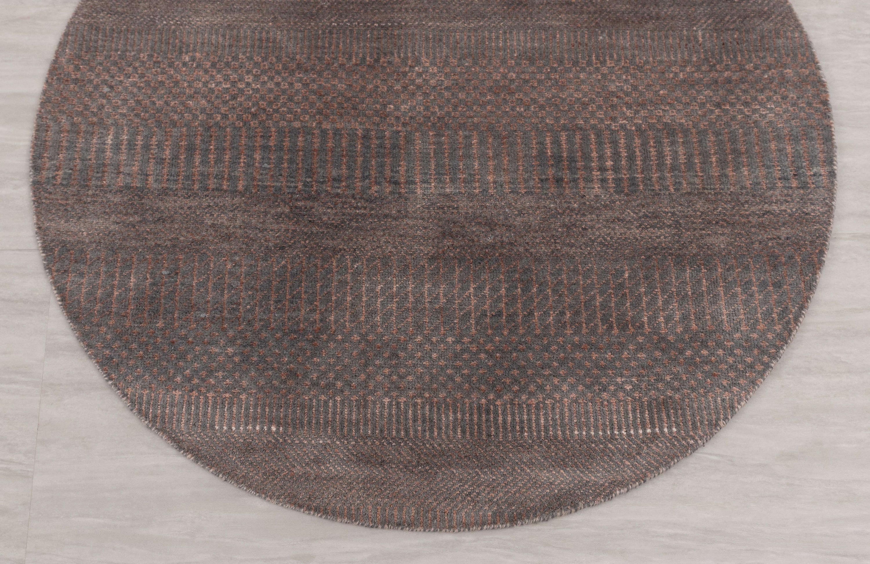 3x3 Round Grey Area Rug Contemporary Style Handmade Wool Silk Etsy