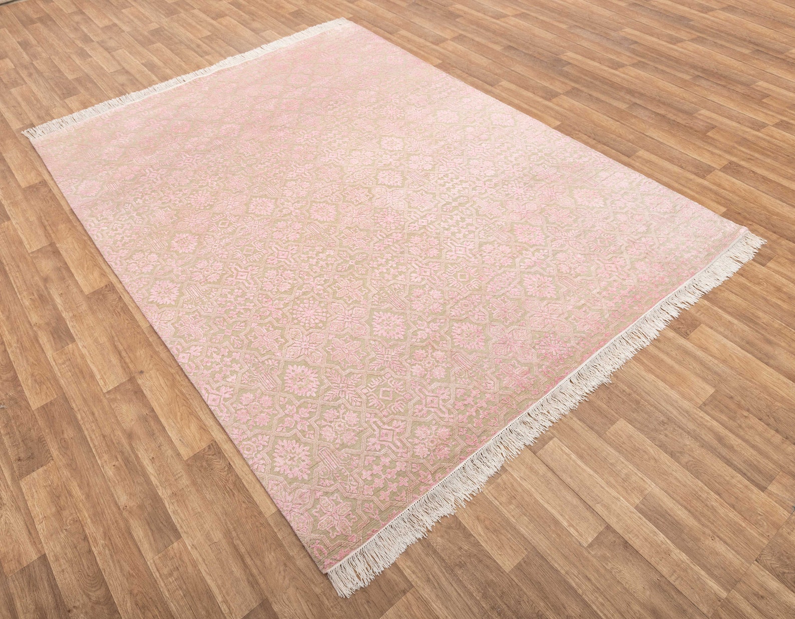 8x10 Soft Pink Wool Rug Modern Transitional Design Patterns Etsy