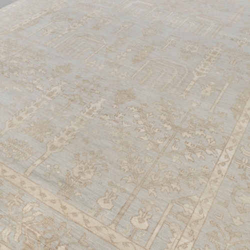 Soft Grey Pine Tree of Life Rug Modern Oushak Rug Premium Wool - Etsy
