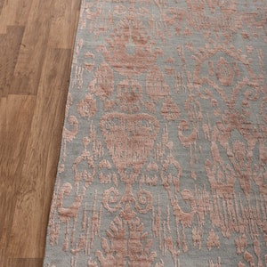 8X10 Rug Grey Copper Modern Transitional Rug Style Handmade Rug #2734 (242x300 Cms.) image 4