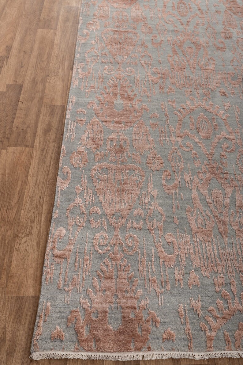 8X10 Rug Grey Copper Modern Transitional Rug Style Handmade Rug #2734 (242x300 Cms.) image 4