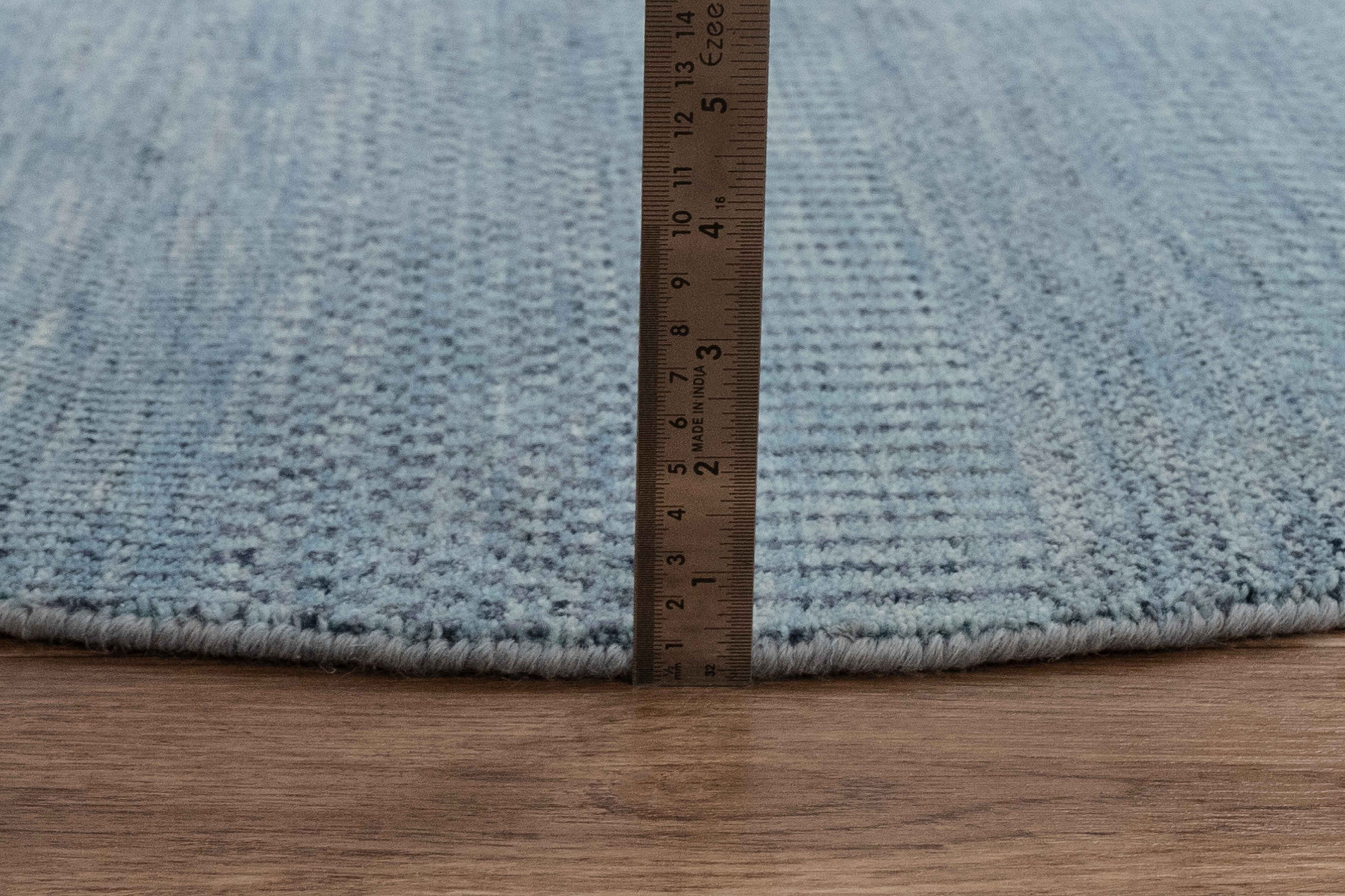 3x3 Round Blue Area Wool Rug 3 Foot Round Handmade Sheep Etsy