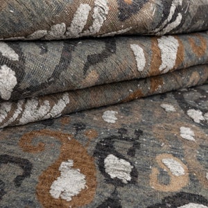 8x10 Area Rug Wool Ikat Low Pile Vintage Finish Rug #2678(242x300 Cms.) image 8