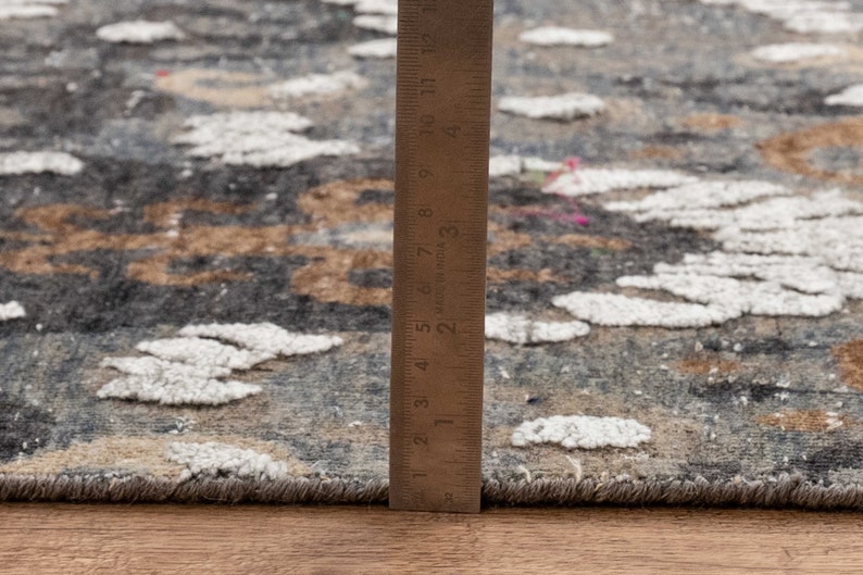 8x10 Area Rug Wool Ikat Low Pile Vintage Finish Rug #2678(242x300 Cms.) image 10