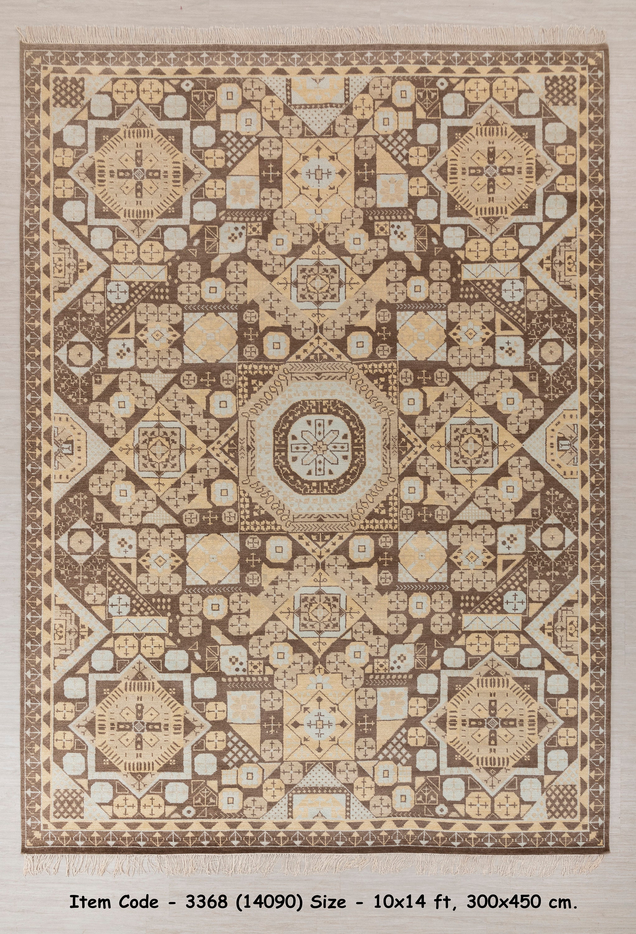 10x14 ラグ 大型 ハンドノット ウール マムルーク デザイン ウシャック