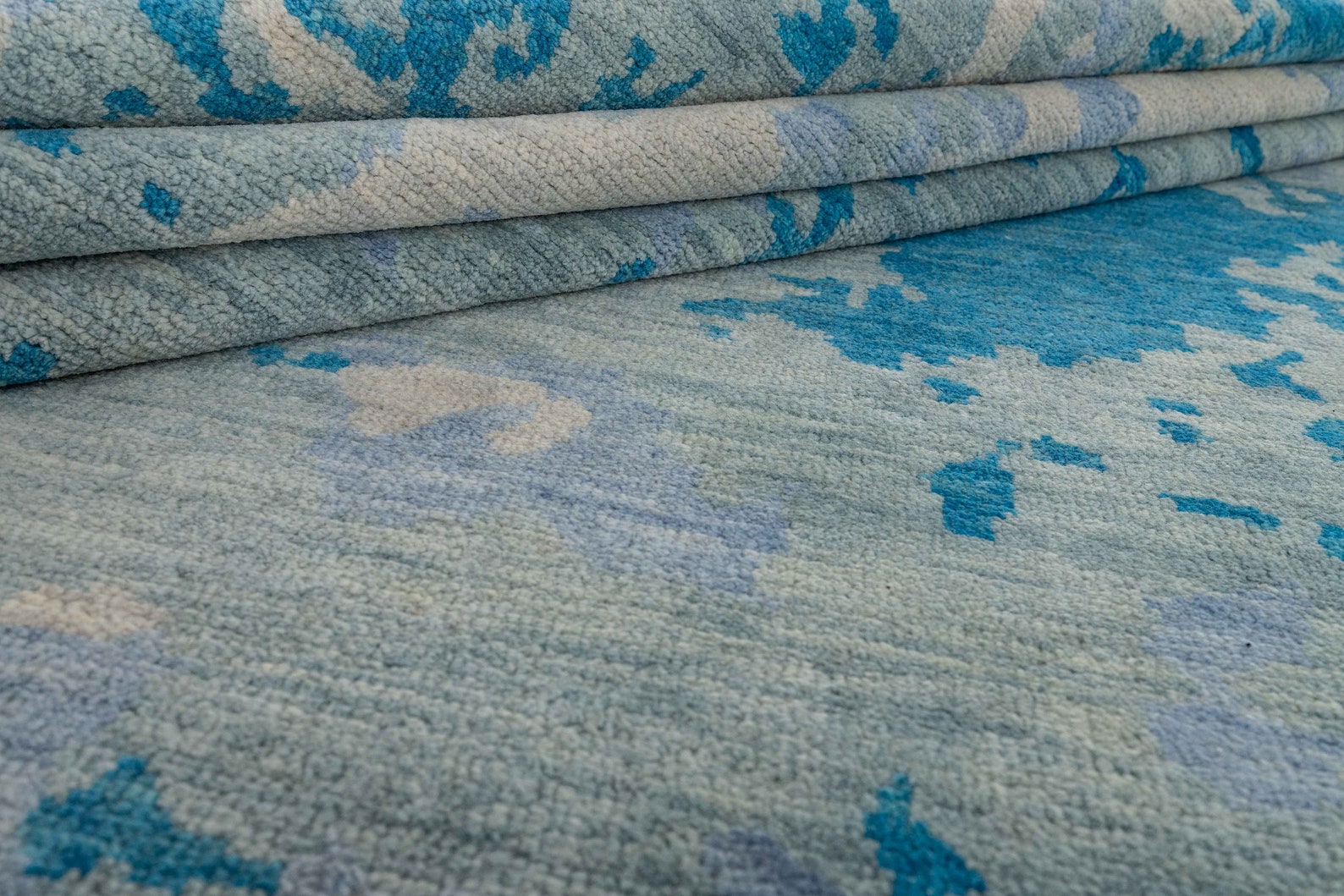 10x14 Area Rug Blue Modern Handmade Abstract Wool Area Rug Etsy