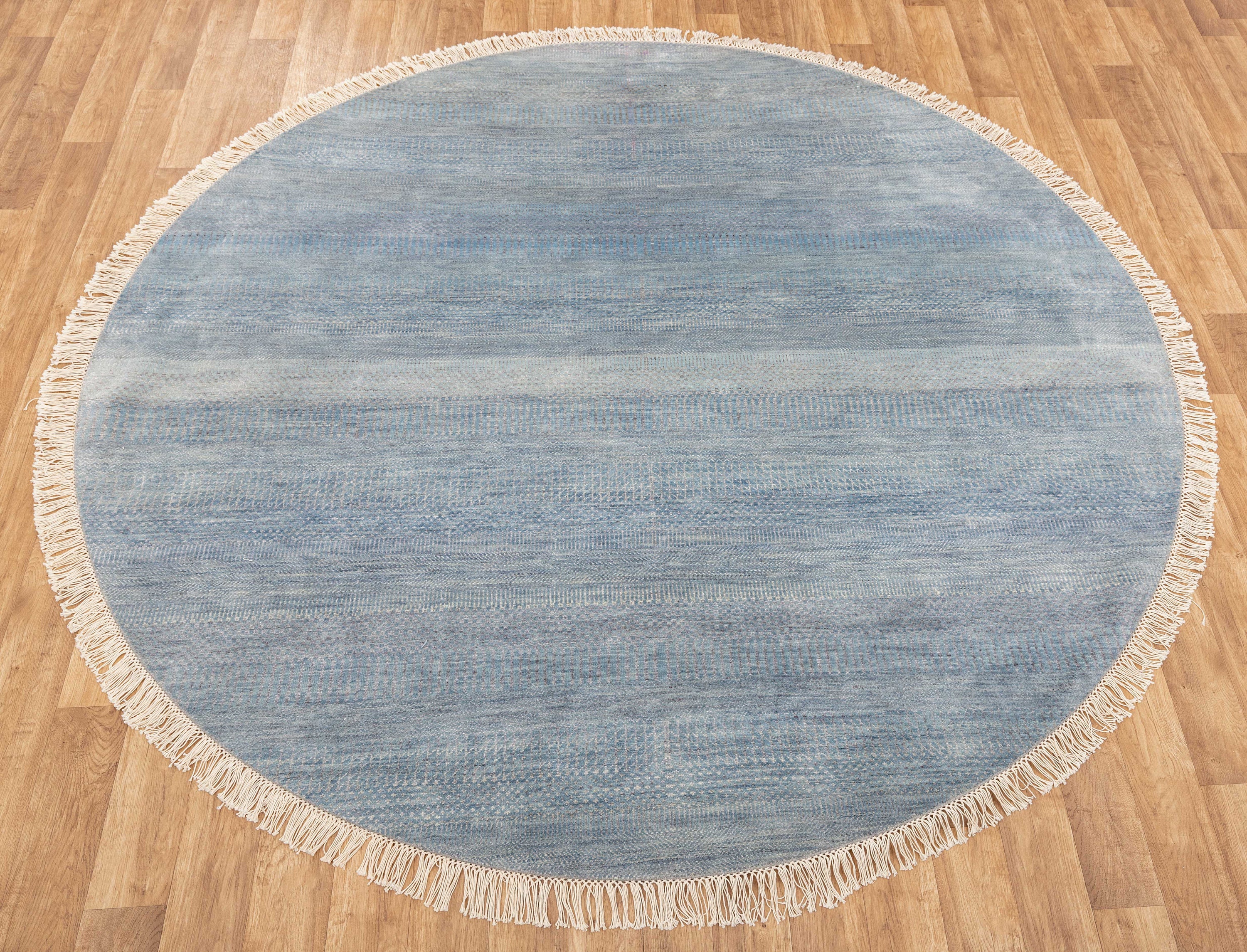 8x8 Round Area Rug Contemporary Style Handmade Wool Silk Soft Etsy