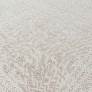 9x12 Ivory White Beige Modern Boho Style Hand Knotted Wool Rug 3486