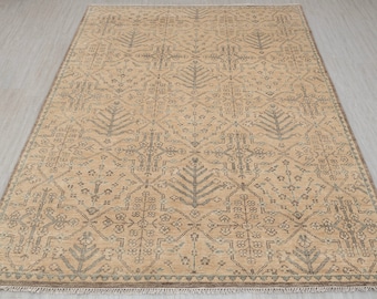 Light Gold Beige Persian style Oushak, Modern Traditional Hand Knotted Wool Rug P-1882,Custom Sizes Available.