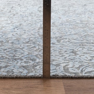 8x10 Rug Grey Silver Modern Deco Hand Knotted Grey Silver Carpet #8538 (242x300 Cms.) image 10