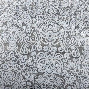 8x10 Rug Grey Silver Modern Deco Hand Knotted Grey Silver Carpet #8538 (242x300 Cms.) image 7