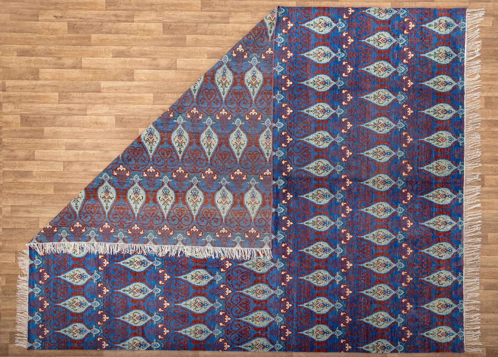 12x15 Oversize Large Rug Handmade Wool Blue Indian Rug 7990 Etsy