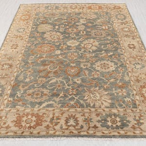 9x12 Olive Green Soft Decorative Hand Knotted Modern Sultanabad Oushak Style Rug-G-9136