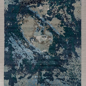8x10 ハンドメイド抽象ラグ ウール & シルクラグ モダンラグ 抽象ラグ #8531 (242x300 Cms.)