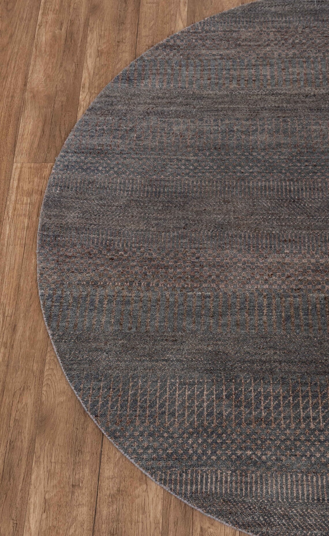 4x4 / 120x120 Copper/ Grey Round Rug Wool & Silk Rug Etsy