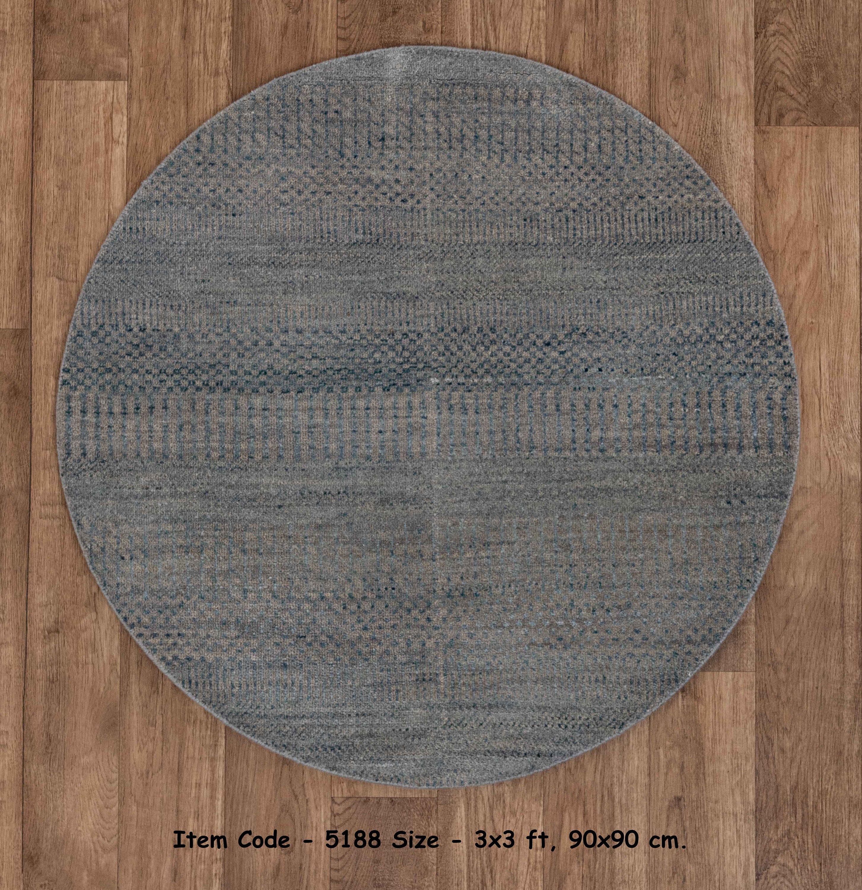 3x3 Round Area Wool Rug 3 Foot Round Handmade Sheep Wool Etsy