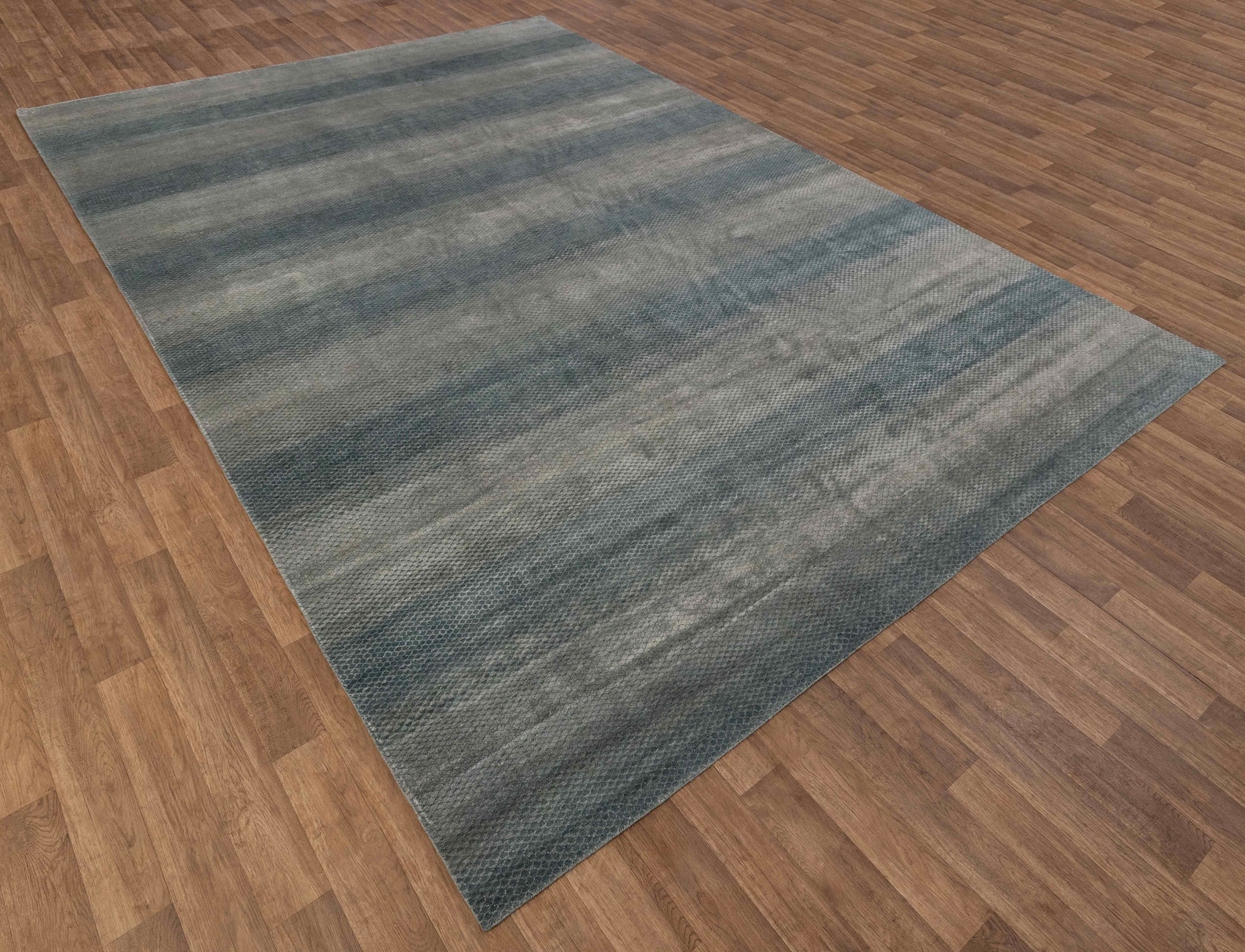 10x14 Area Rug Blue Handmade Modern Rug Wool & Silk Rugs Etsy