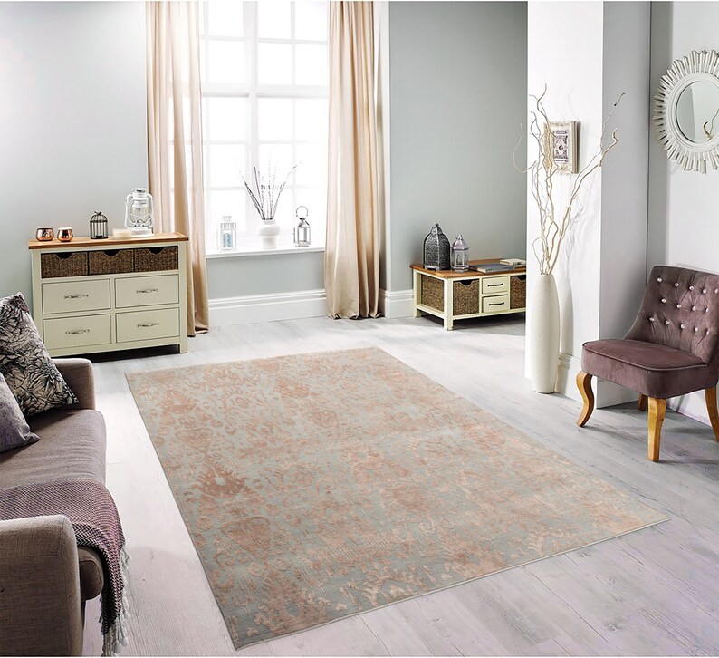 8X10 Rug Grey Copper Modern Transitional Rug Style Handmade Rug #2734 (242x300 Cms.) image 3