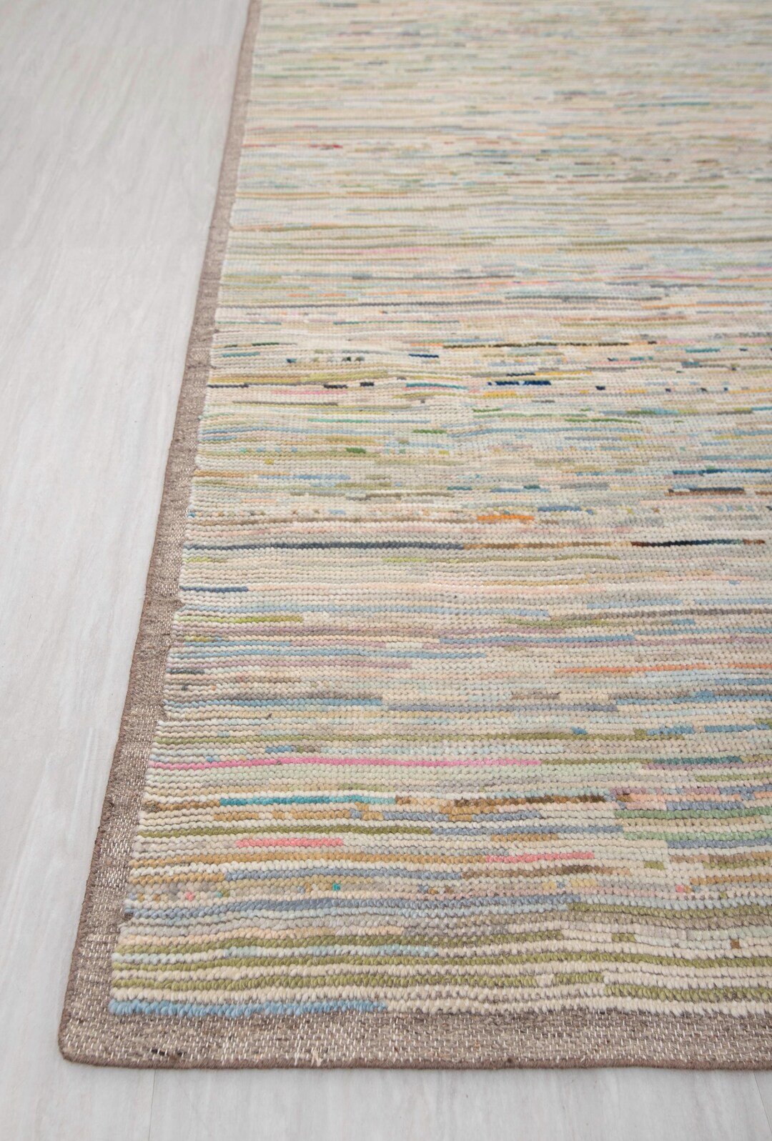 Wool Rainbow Rug 9x12 Colorful Rainbow Modern Contemporary Hand Knotted Wool Rug #12113 ...