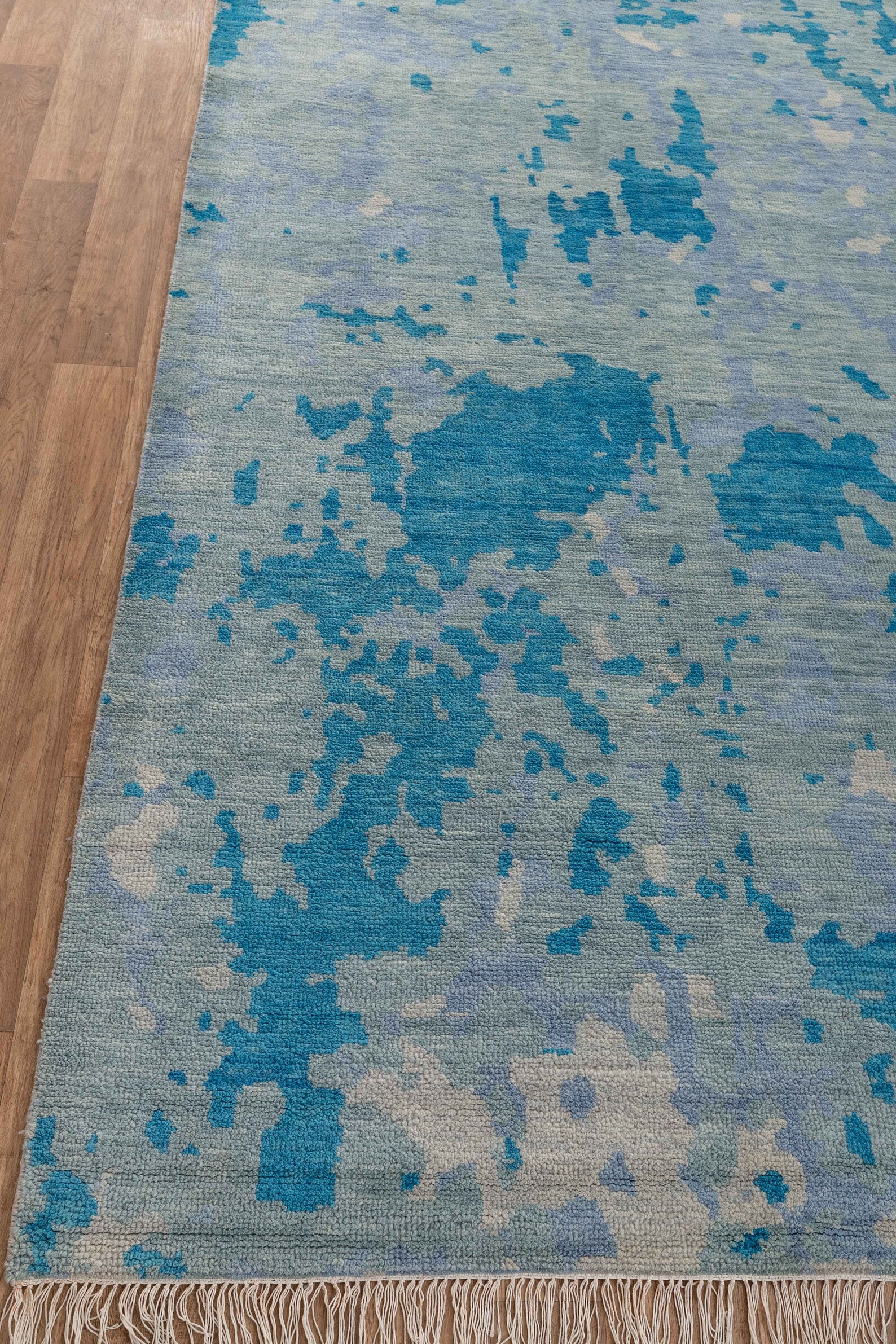 10x14 Area Rug Blue Modern Handmade Abstract Wool Area Rug Etsy