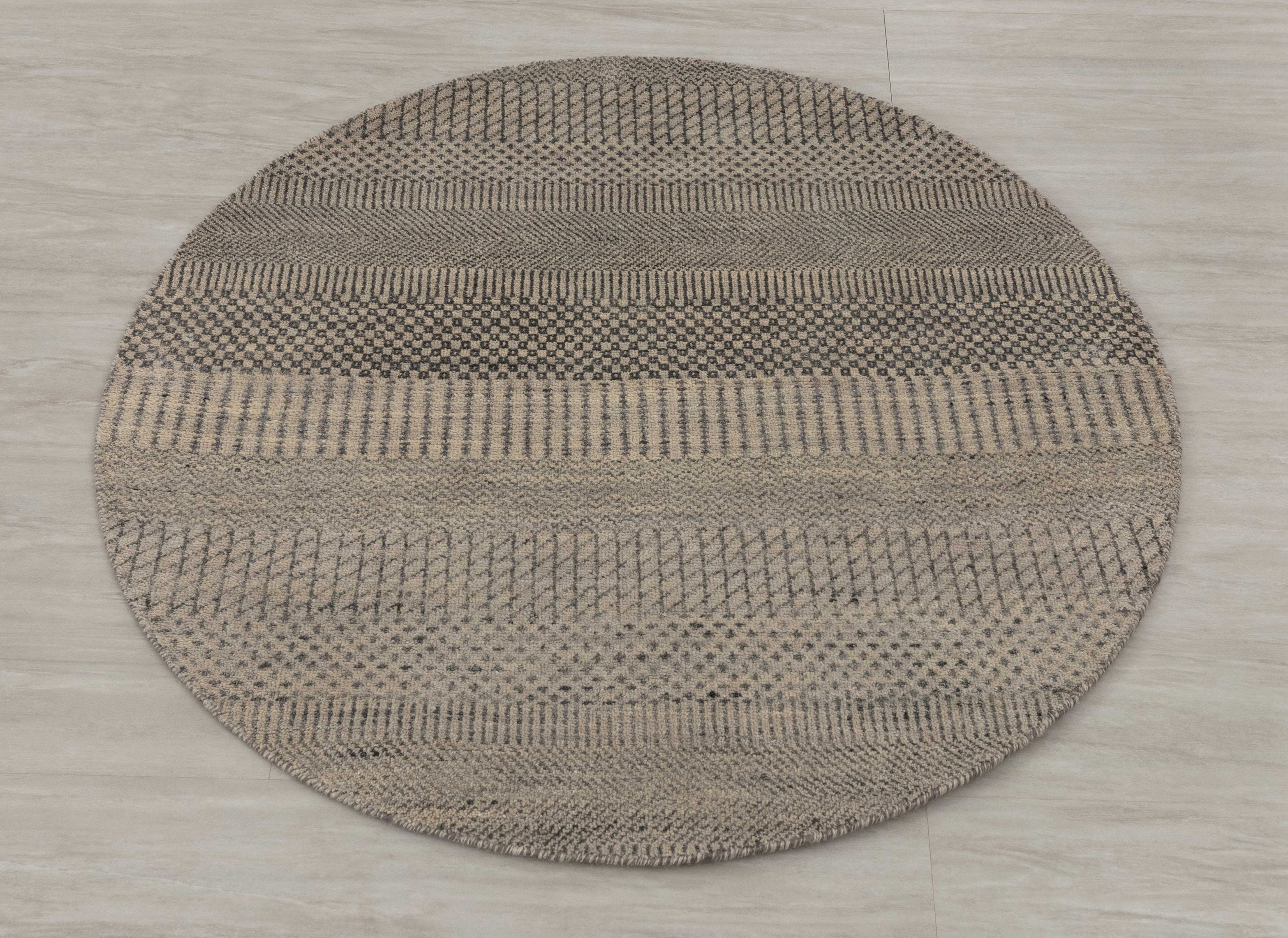 3 Foot Round Handmade Area Rug Modern Striped Rug Free Etsy