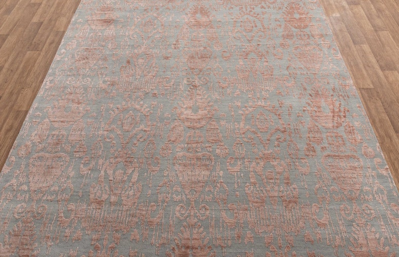 8X10 Rug Grey Copper Modern Transitional Rug Style Handmade Rug #2734 (242x300 Cms.) image 2