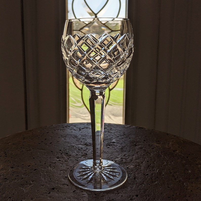 Waterford Crystal COMERAGH Hock Wine Glass Ireland Made 7 3/8 Beautiful