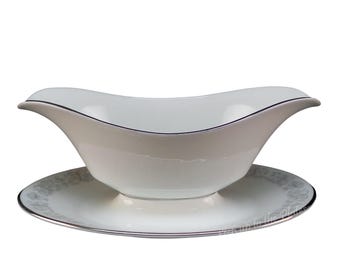 Lenox Oxford China EVENTIDE Gravy Sauce Boat w/ Liner