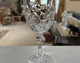 Waterford Crystal POWERSCOURT Water Goblet 7 5/8" Ireland Made ~ Beautiful w/ Gothic Mark