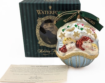 Waterford Crystal Holiday Heirlooms SNUG in THEIR BED Night Before Xmas Ornament