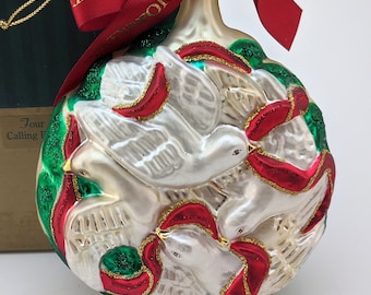 Waterford Crystal Holiday Heirlooms 4 Four CALLING BIRDS 12 Days Xmas Ornament