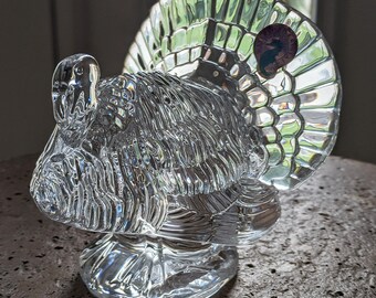Escultura de pavo de Acción de Gracias de cristal Waterford, 4 1/2", hecha en Irlanda